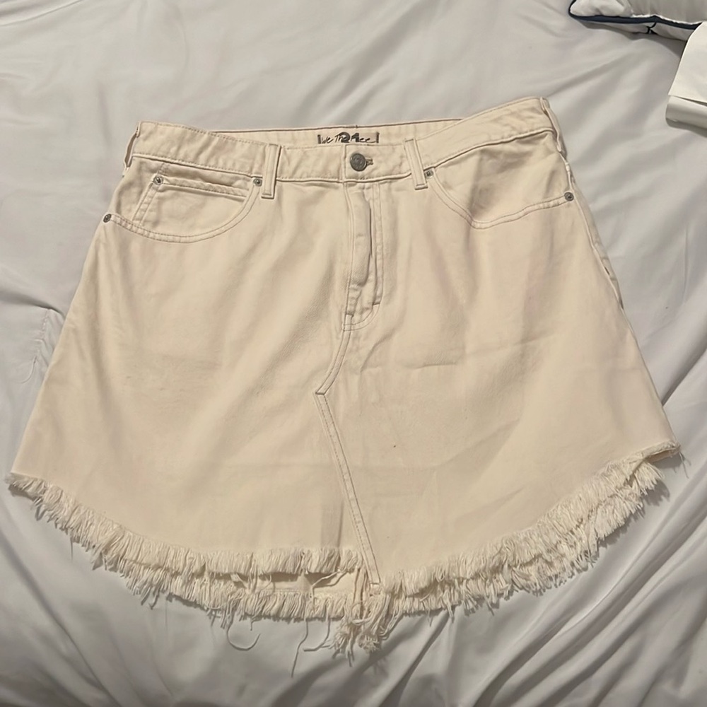 Free People Off white Jean skirt